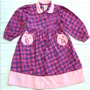 Vintage Cornelloki Pink & Purple Cat & Dog Dress